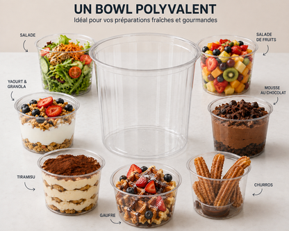 Bol salade ou dessert en PET - 24OZ (≈710ml)