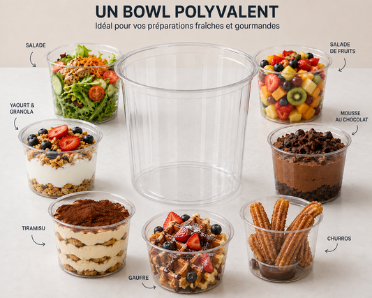 Bol salade ou dessert en PET - 24OZ (≈710ml)