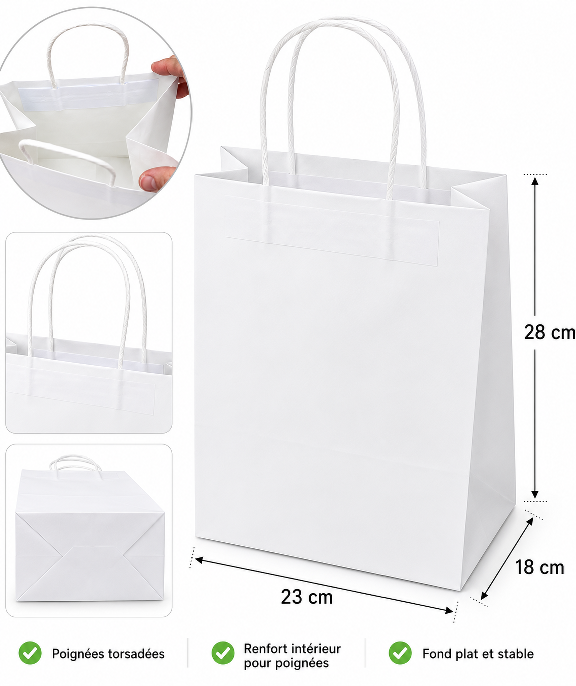 Sac blanc 23x18x28