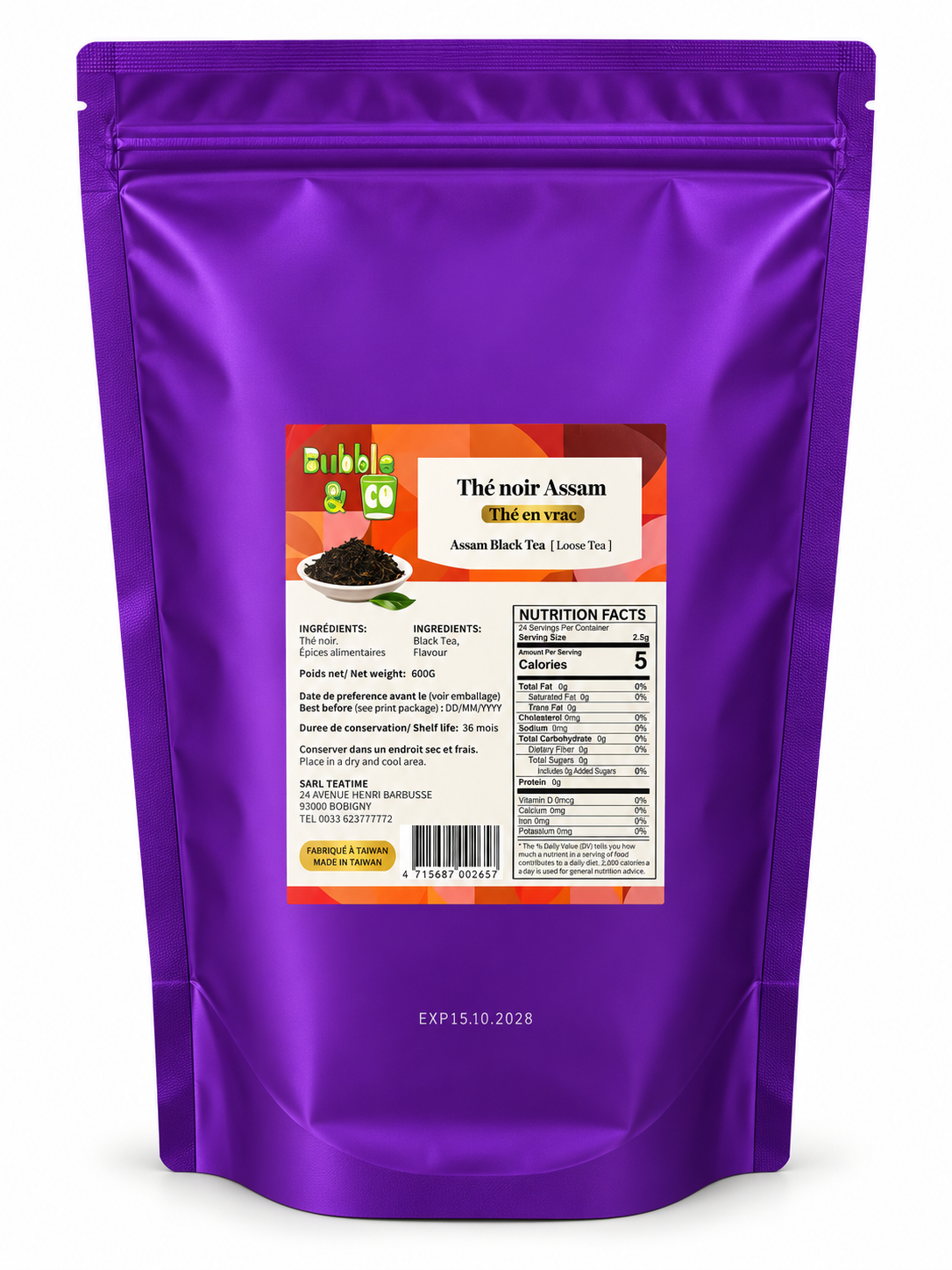 Thé noir d'Assam 600G